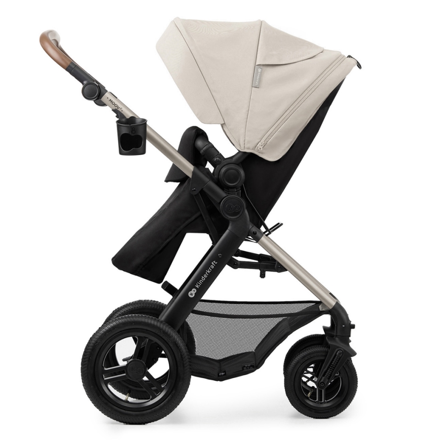 KINDERKRAFT - Kombinuotas vežimėlis 3in1 MOOV 2 AIR Moonlight pilka + automobilio sėdynė MINK PRO
