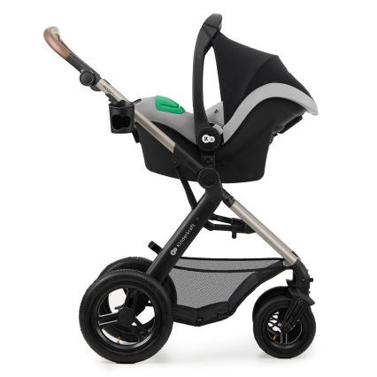 KINDERKRAFT - Kombinuotas vežimėlis 3in1 MOOV 2 AIR Moonlight pilka + automobilio sėdynė MINK PRO