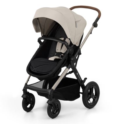KINDERKRAFT - Kombinuotas vežimėlis 3in1 MOOV 2 AIR Moonlight pilka + automobilio sėdynė MINK PRO