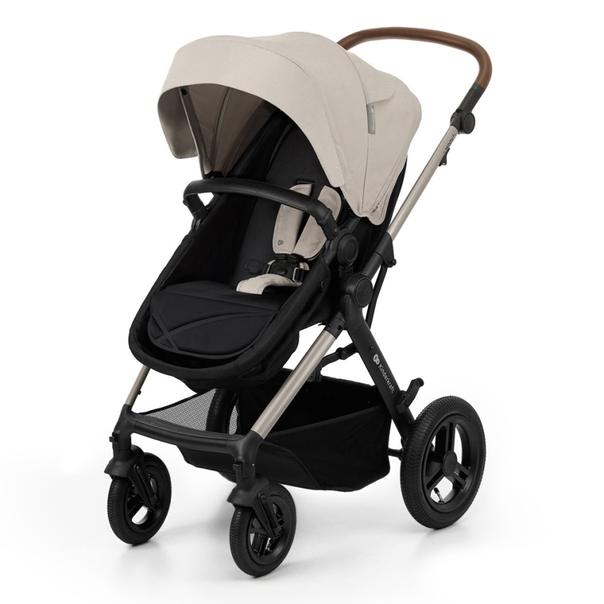 KINDERKRAFT - Kombinuotas vežimėlis 3in1 MOOV 2 AIR Moonlight pilka + automobilio sėdynė MINK PRO