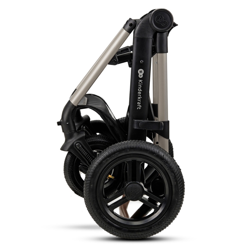 KINDERKRAFT - Kombinuotas vežimėlis 3in1 MOOV 2 AIR Moonlight pilka + automobilio sėdynė MINK PRO