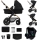 KINDERKRAFT - Kombinuotas vežimėlis 3in1 MOOV 2 AIR Pure juoda + automobilio sėdynė MINK PRO