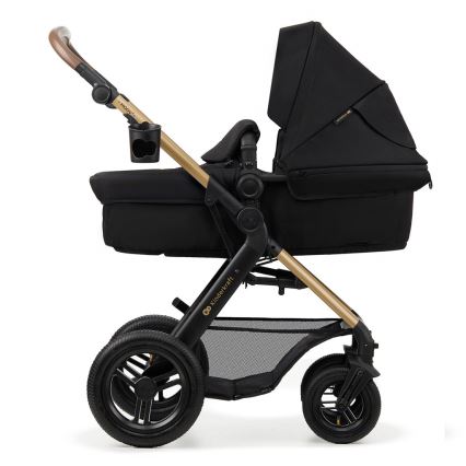 KINDERKRAFT - Kombinuotas vežimėlis 3in1 MOOV 2 AIR Pure juoda + automobilio sėdynė MINK PRO