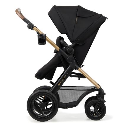 KINDERKRAFT - Kombinuotas vežimėlis 3in1 MOOV 2 AIR Pure juoda + automobilio sėdynė MINK PRO
