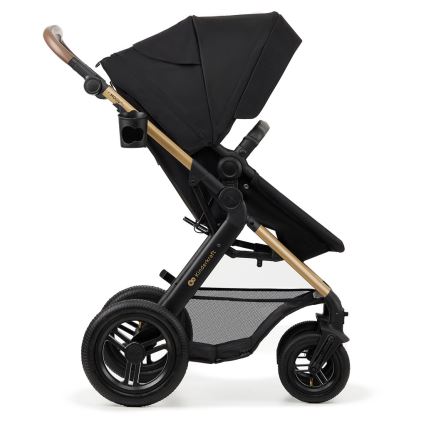 KINDERKRAFT - Kombinuotas vežimėlis 3in1 MOOV 2 AIR Pure juoda + automobilio sėdynė MINK PRO