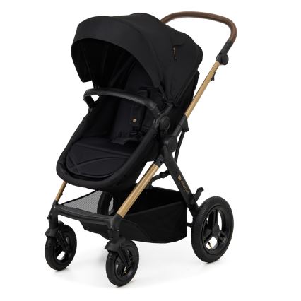 KINDERKRAFT - Kombinuotas vežimėlis 3in1 MOOV 2 AIR Pure juoda + automobilio sėdynė MINK PRO