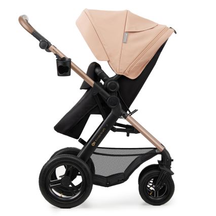 KINDERKRAFT - Kombinuotas vežimėlis 3in1 MOOV 2 AIR Sand smėlio spalva + automobilio sėdynė MINK PRO