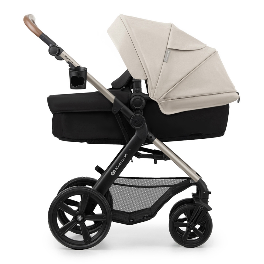 KINDERKRAFT - Kombinuotas vežimėlis 3in1 MOOV 2 Moonlight pilka + automobilio sėdynė MINK PRO