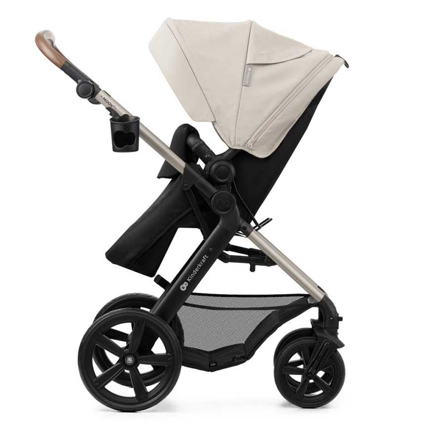 KINDERKRAFT - Kombinuotas vežimėlis 3in1 MOOV 2 Moonlight pilka + automobilio sėdynė MINK PRO
