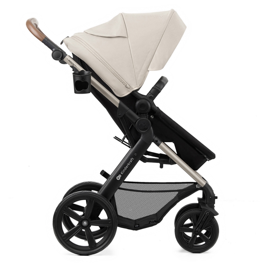 KINDERKRAFT - Kombinuotas vežimėlis 3in1 MOOV 2 Moonlight pilka + automobilio sėdynė MINK PRO