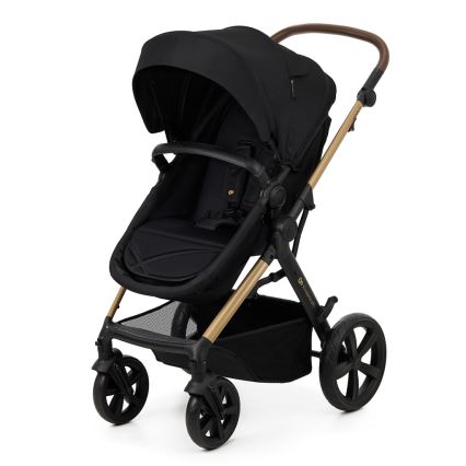 KINDERKRAFT - Kombinuotas vežimėlis 3in1 MOOV 2 Pure juoda + automobilio sėdynė MINK PRO