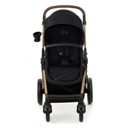 KINDERKRAFT - Kombinuotas vežimėlis 3in1 MOOV 2 Pure juoda + automobilio sėdynė MINK PRO
