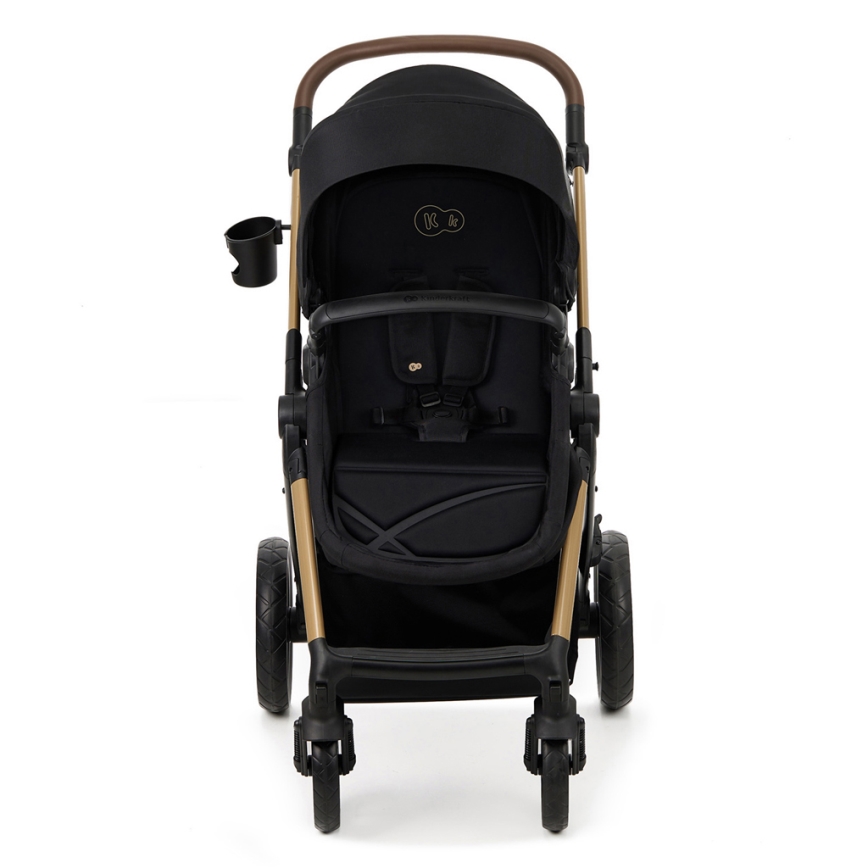 KINDERKRAFT - Kombinuotas vežimėlis 3in1 MOOV 2 Pure juoda + automobilio sėdynė MINK PRO