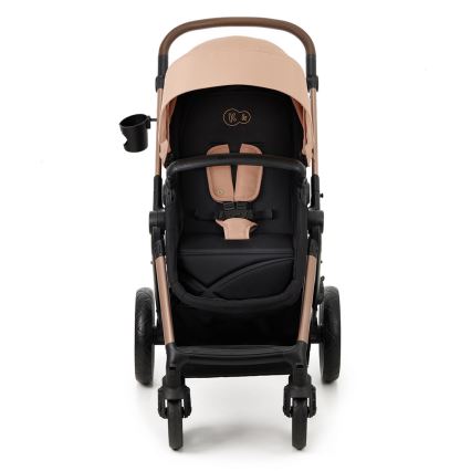 KINDERKRAFT - Kombinuotas vežimėlis 3in1 MOOV 2 Sand smėlio spalva + automobilio sėdynė MINK PRO