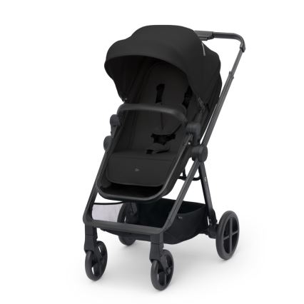 KINDERKRAFT - Kombinuotas vežimėlis 3in1 NEWLY Klasikinis juoda  + automobilio sėdynė MINK PRO