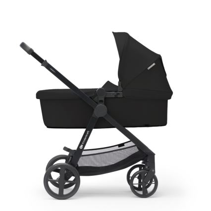 KINDERKRAFT - Kombinuotas vežimėlis 3in1 NEWLY Klasikinis juoda  + automobilio sėdynė MINK PRO