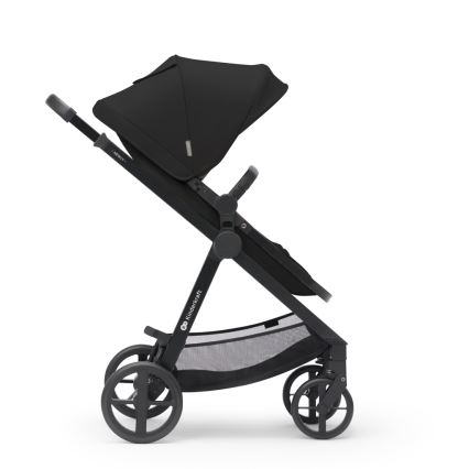 KINDERKRAFT - Kombinuotas vežimėlis 3in1 NEWLY Klasikinis juoda  + automobilio sėdynė MINK PRO