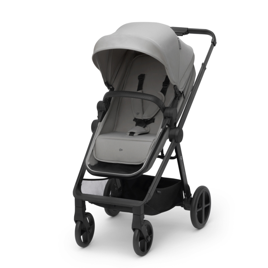 KINDERKRAFT - Kombinuotas vežimėlis 3in1 NEWLY Moonlight pilka  + automobilio sėdynė MINK PRO