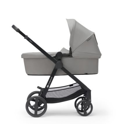 KINDERKRAFT - Kombinuotas vežimėlis 3in1 NEWLY Moonlight pilka  + automobilio sėdynė MINK PRO