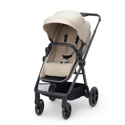 KINDERKRAFT - Kombinuotas vežimėlis 3in1 NEWLY Sand smėlio spalva + automobilio sėdynė MINK PRO