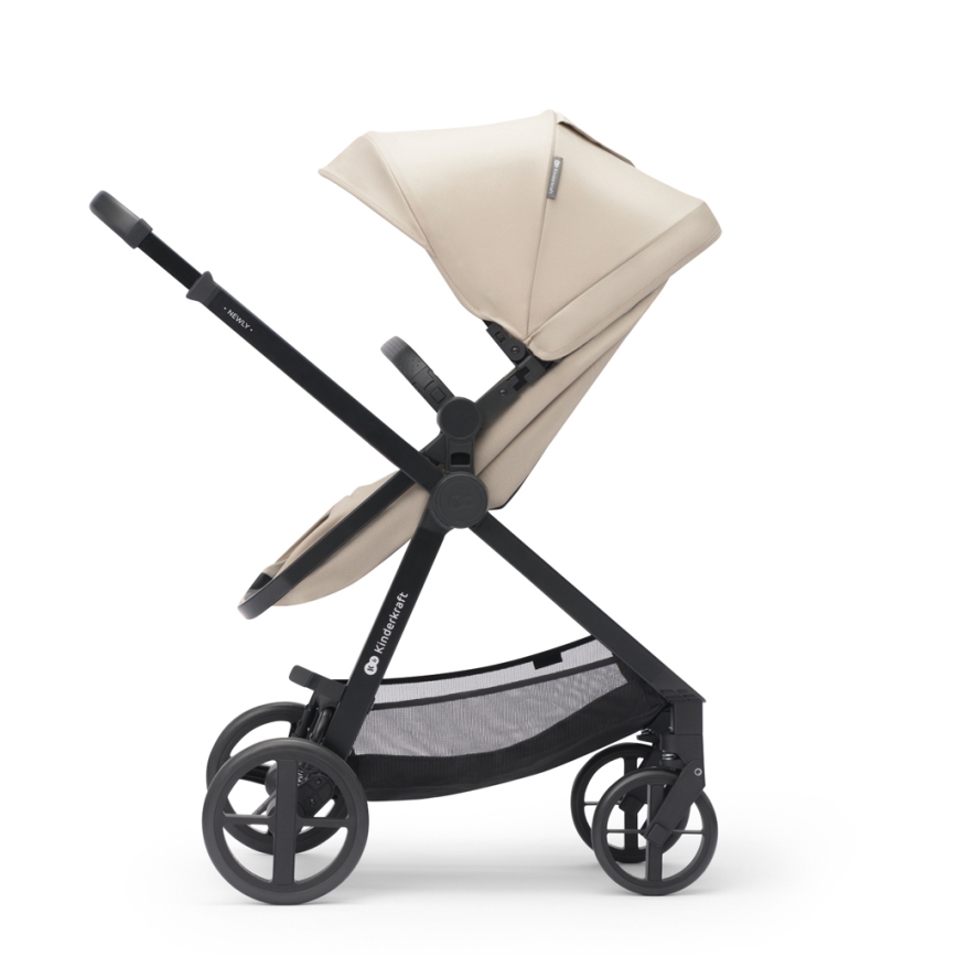KINDERKRAFT - Kombinuotas vežimėlis 3in1 NEWLY Sand smėlio spalva + automobilio sėdynė MINK PRO