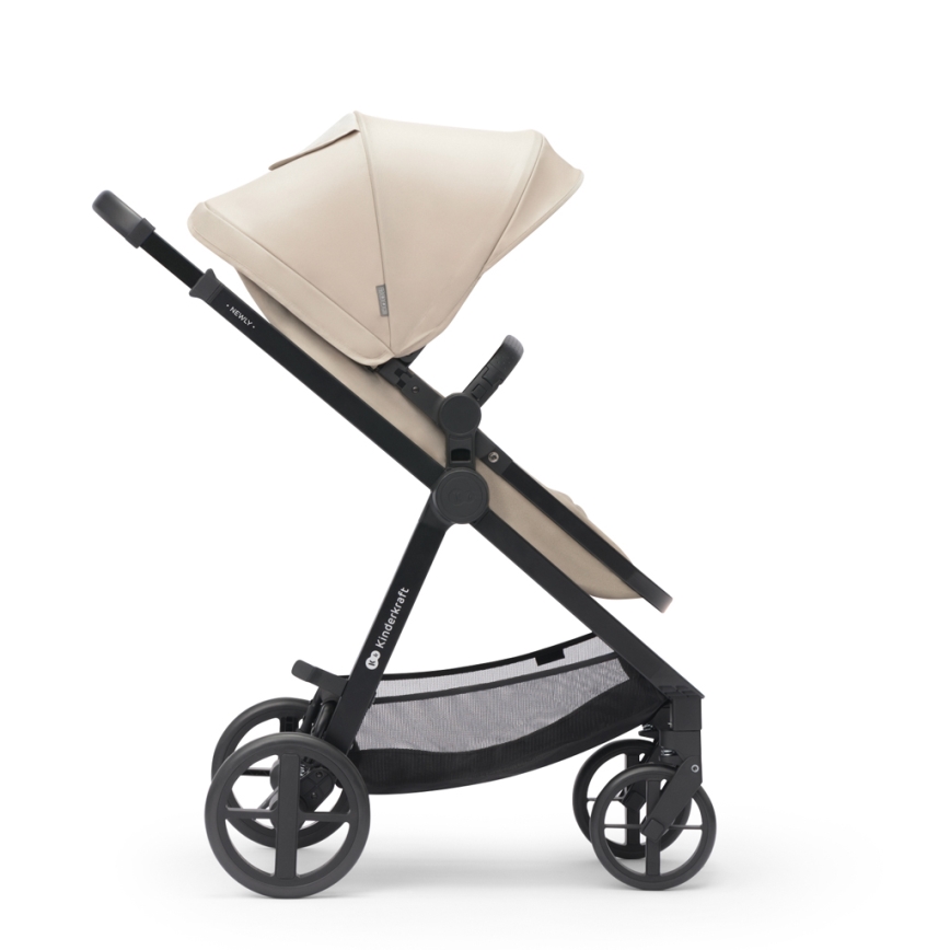 KINDERKRAFT - Kombinuotas vežimėlis 3in1 NEWLY Sand smėlio spalva + automobilio sėdynė MINK PRO