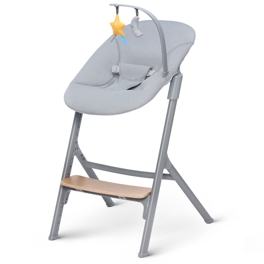 KINDERKRAFT SELECT - Vaikiška valgomojo kėdė 3in1 LIVY Premium ąžuolas + gultukas CALMEE