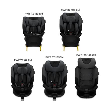 KINDERKRAFT SELECT - Autokėdutė I-FIX (40-150 cm) Grafito juoda