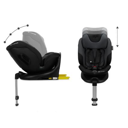 KINDERKRAFT SELECT - Automobilinė kėdutė su pasukama I-FIX baze (40-150 cm) grafito juoda