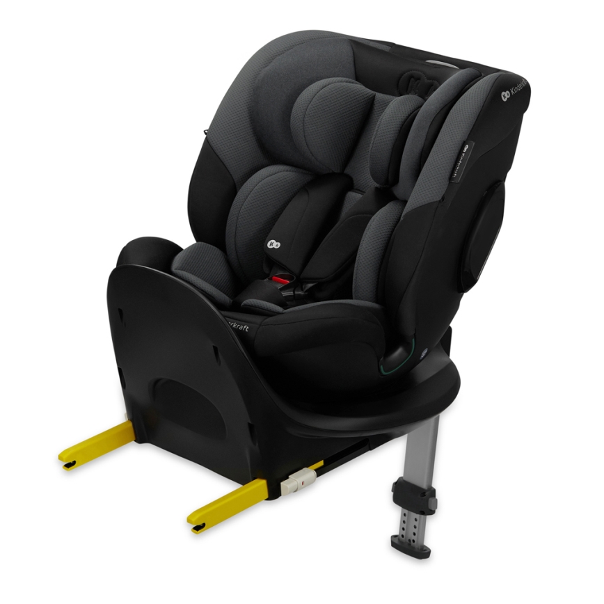 KINDERKRAFT SELECT - Automobilinė kėdutė su pasukama I-FIX baze (40-150 cm) grafito juoda