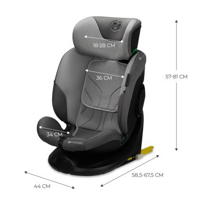 KINDERKRAFT SELECT - Automobilio sėdynė I-FIX (40-150 cm) Cool pilka