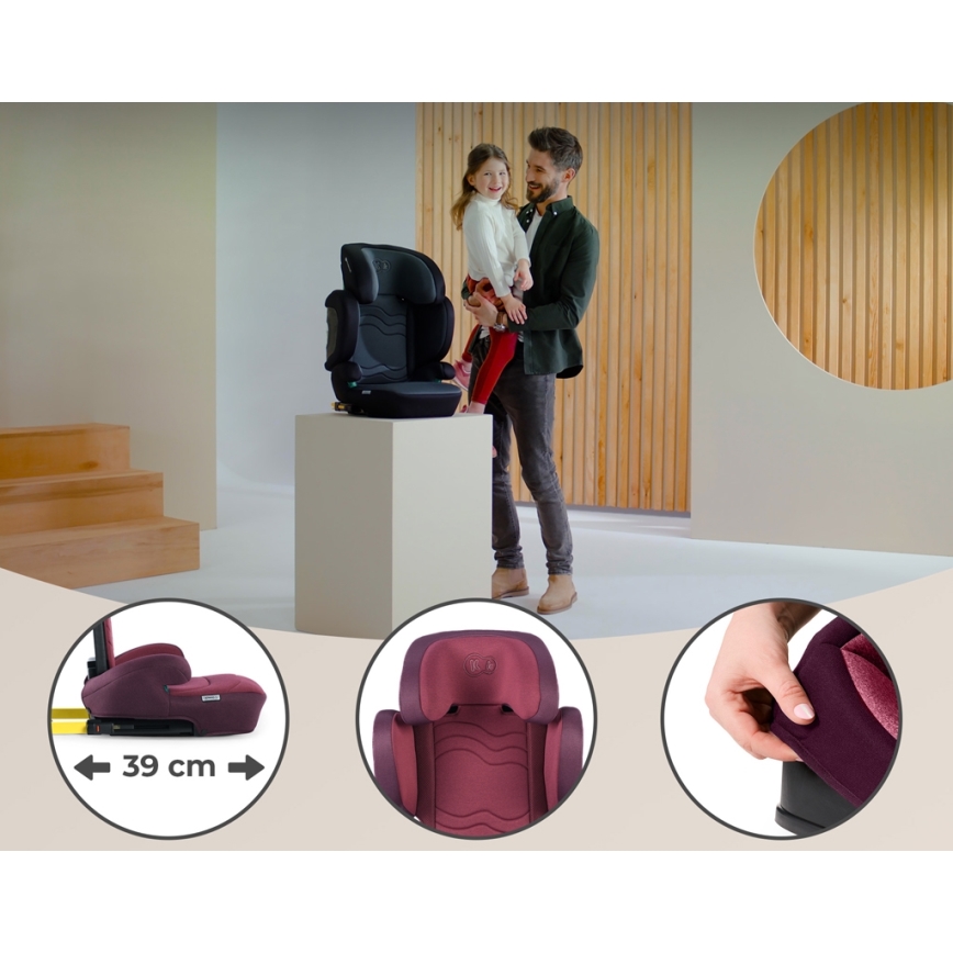 KINDERKRAFT SELECT - Automobilio sėdynė XPAND 2 i-Dydis (100-150 cm) Premium Cherry pearl
