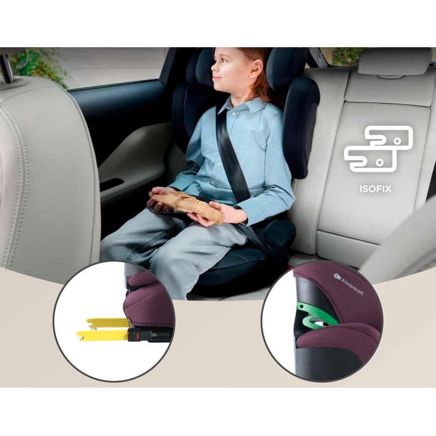 KINDERKRAFT SELECT - Automobilio sėdynė XPAND 2 i-Dydis (100-150 cm) Premium Cherry pearl