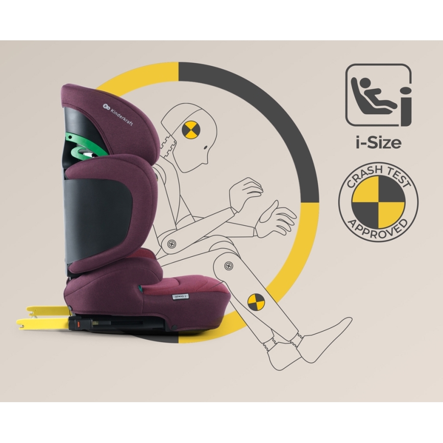 KINDERKRAFT SELECT - Automobilio sėdynė XPAND 2 i-Dydis (100-150 cm) Premium Cherry pearl