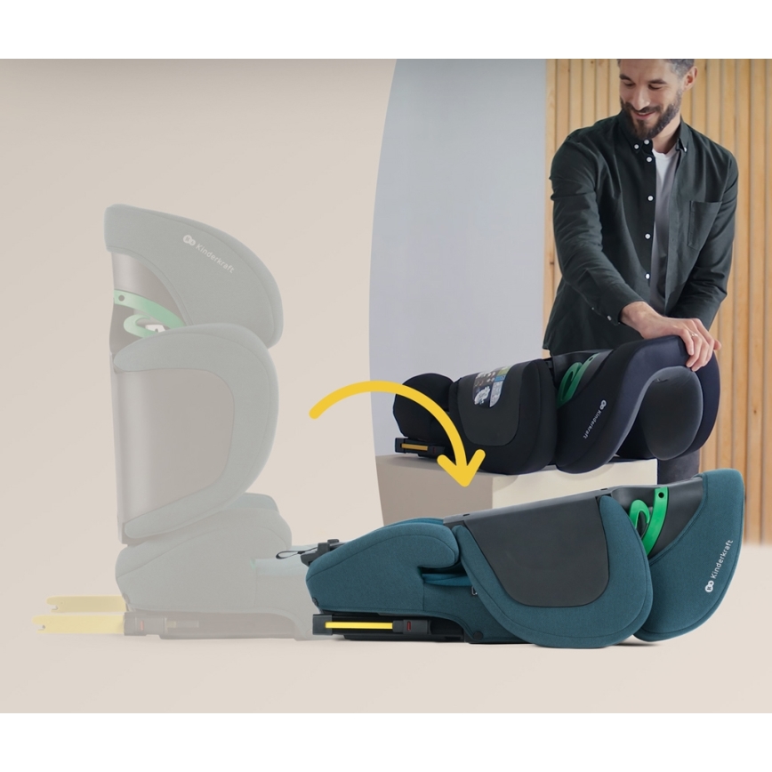 KINDERKRAFT SELECT - Automobilio sėdynė XPAND 2 i-Dydis (100-150 cm) Premium Harbour mėlyna
