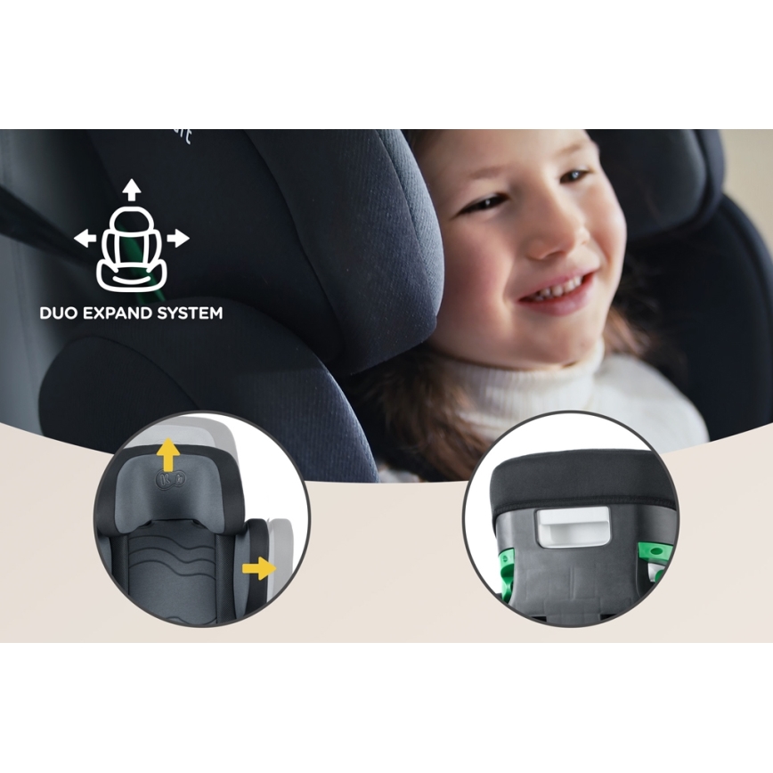 KINDERKRAFT SELECT - Automobilio sėdynė XPAND 2 i-Dydis (100-150cm) Premium Graphite juoda