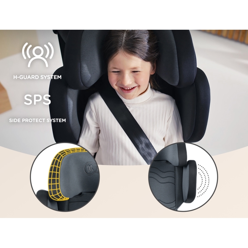 KINDERKRAFT SELECT - Automobilio sėdynė XPAND 2 i-Dydis (100-150cm) Premium Graphite juoda