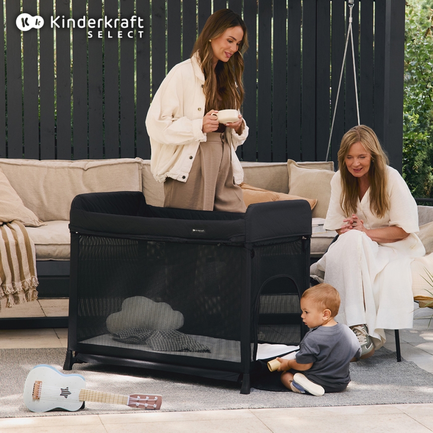 KINDERKRAFT SELECT - Kelioninė lovelė MOON DREAM juoda