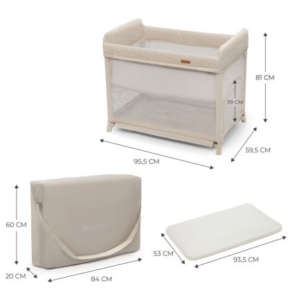 KINDERKRAFT SELECT - Kelioninė lovelė MOON DREAM smėlio spalva