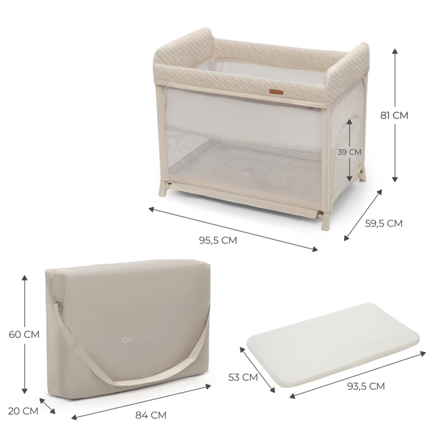 KINDERKRAFT SELECT - Kelioninė lovelė MOON DREAM smėlio spalva