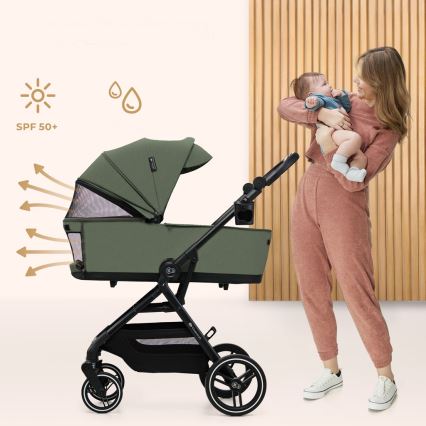 KINDERKRAFT SELECT - Kombinuotas 2-in-1 vežimėlis YOXI Mystic žalia