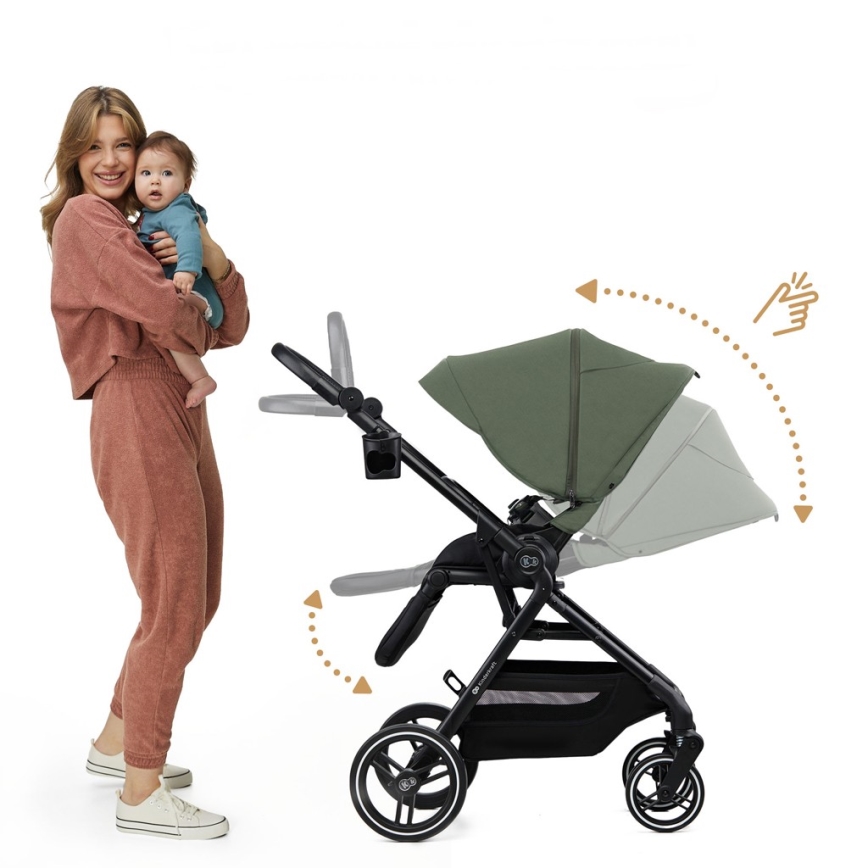KINDERKRAFT SELECT - Kombinuotas 2-in-1 vežimėlis YOXI Mystic žalia