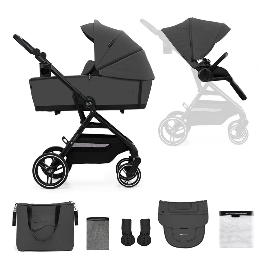 KINDERKRAFT SELECT - Kombinuotas vežimėlis 2in1 YOXI Moonlight pilka