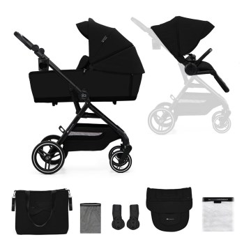 KINDERKRAFT SELECT - Kombinuotas vežimėlis 2in1 YOXI Pure juoda