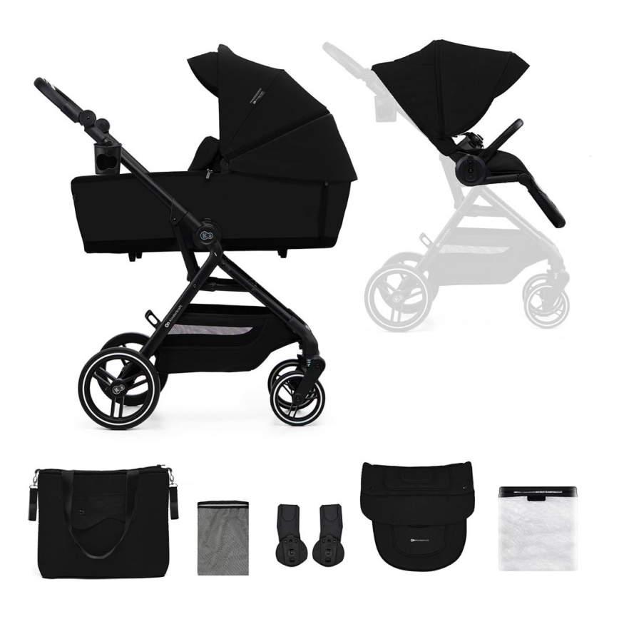 KINDERKRAFT SELECT - Kombinuotas vežimėlis 2in1 YOXI Pure juoda