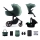 KINDERKRAFT SELECT - Kombinuotas vežimėlis 3in1 PRIME 2 Premium Dark žalia + automobilio sėdynė