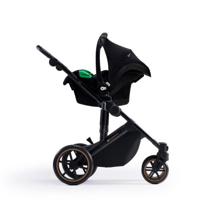 KINDERKRAFT SELECT - Kombinuotas vežimėlis 3in1 PRIME 2 Premium Dark žalia + automobilio sėdynė