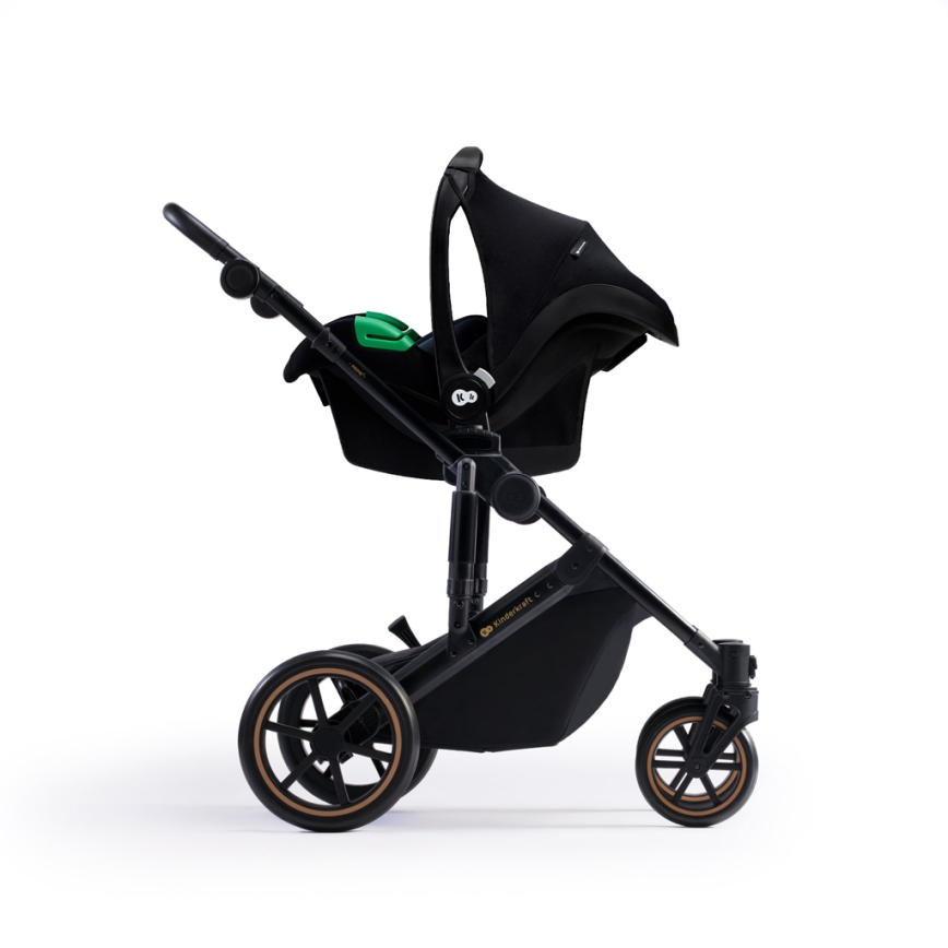 KINDERKRAFT SELECT - Kombinuotas vežimėlis 3in1 PRIME 2 Premium Sandrose smėlio spalva + automobilio sėdynė