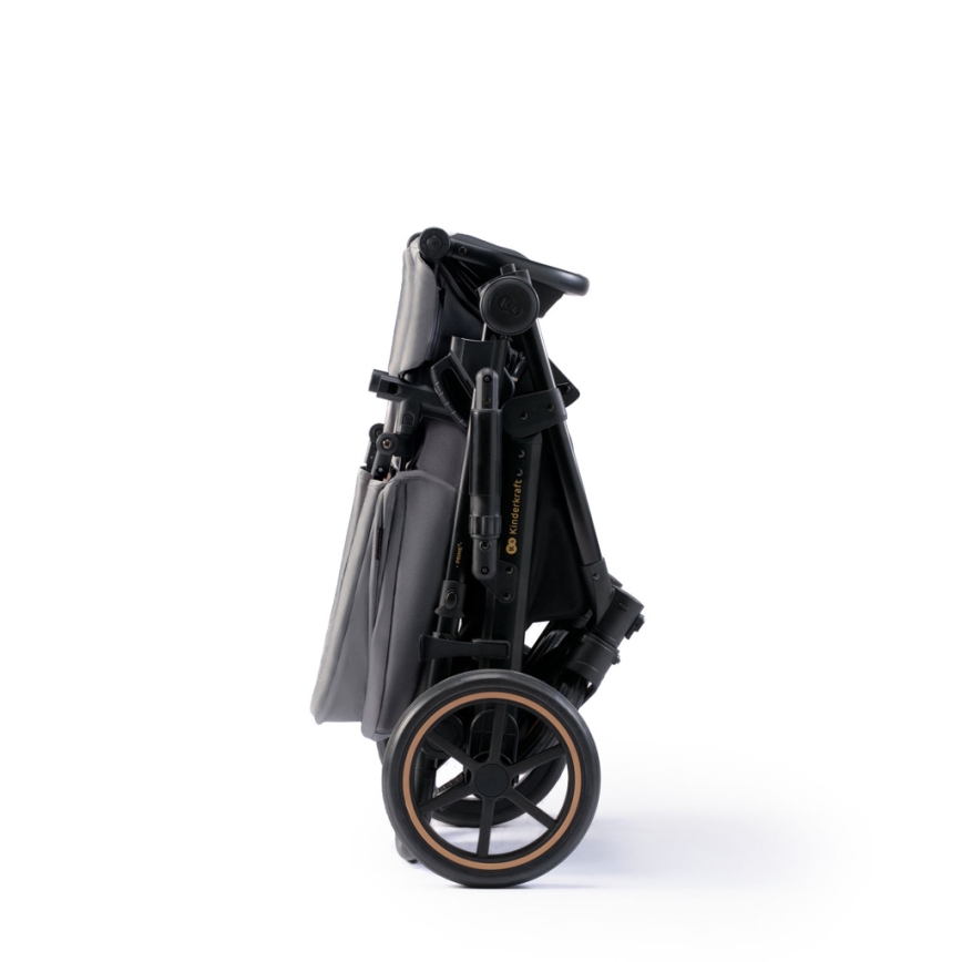 KINDERKRAFT SELECT - Kombinuotas vežimėlis 3in1 PRIME 2 Premium Shadow pilka + automobilio sėdynė