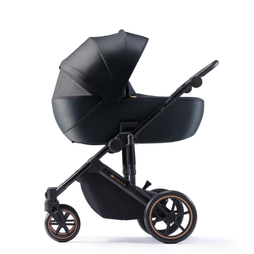 KINDERKRAFT SELECT - Kombinuotas 3in1 vežimėlis PRIME 2 Premium Venezian black + automobilinė kėdutė